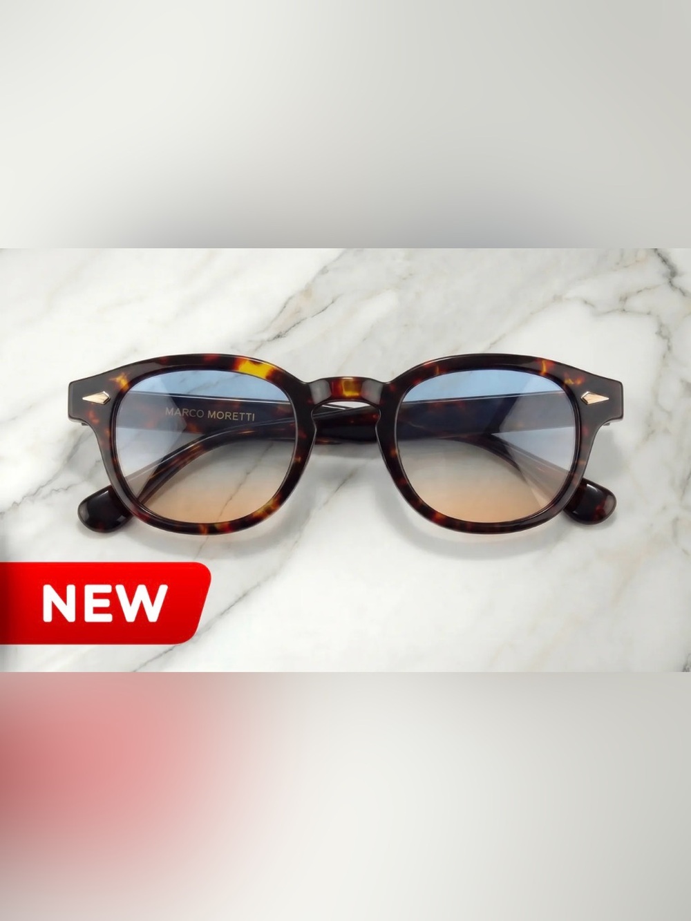 Unisex Tortoiseshell Sunglasses - Blue/Brown Gradient Lenses